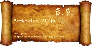 Berkovics Vilja névjegykártya